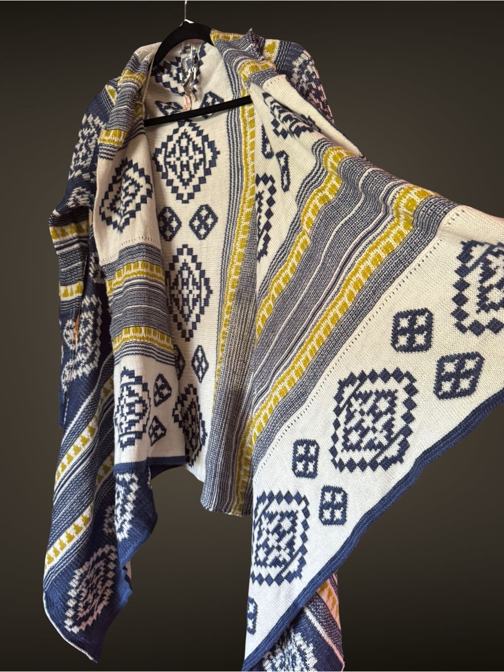 Southwest Navajo Open-Front Vintage Cardigan wrap Nature Wrap sweater Medium